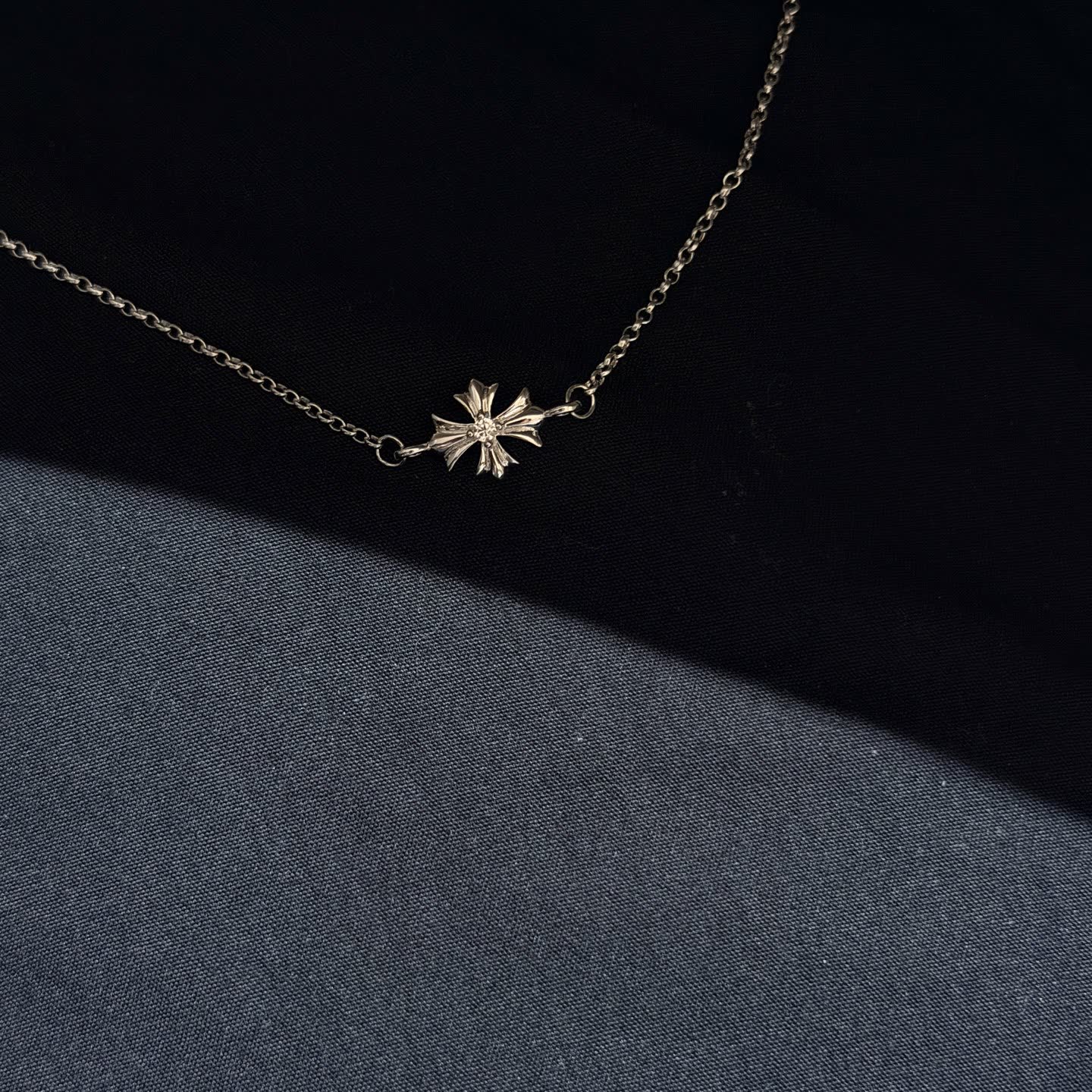 Chrome Hearts Silver Flower Necklace